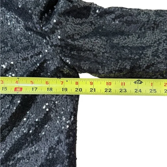 Boohoo  Sequin Blazer Dress Black Double Breasted Party Jacket NWT Holiday NYE - Picture 4 of 8